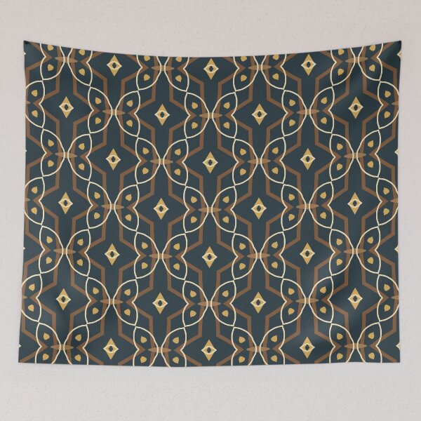 Item preview, Timeless Elegance: Luxurious Dark Blue & Earthy Tones Seamless Pattern No.10 designed and sold by Mirarima.