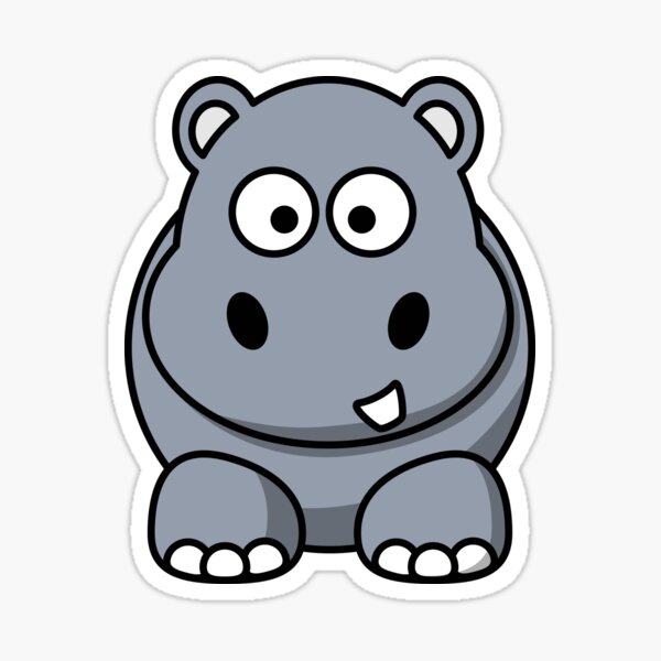 Happy Hippo Sticker for Sale by alaieina