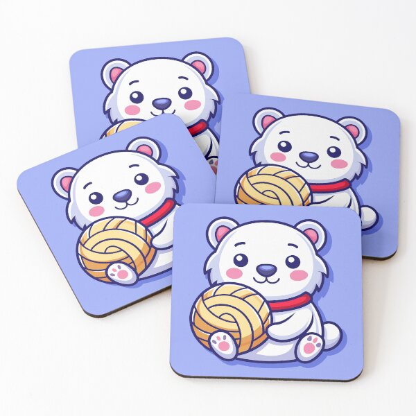 Item preview, Happy Polar Bear With Yarn Kawaii designed and sold by Lelijo.