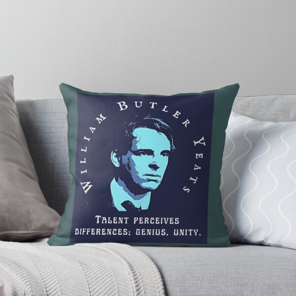 Item preview, William Butler Yeats portrait and quote: "Talent perceives differences; genius, unity."  designed and sold by artbleed.
