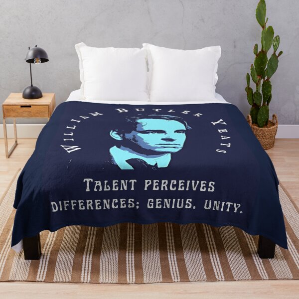 Item preview, William Butler Yeats portrait and quote: "Talent perceives differences; genius, unity." designed and sold by artbleed.