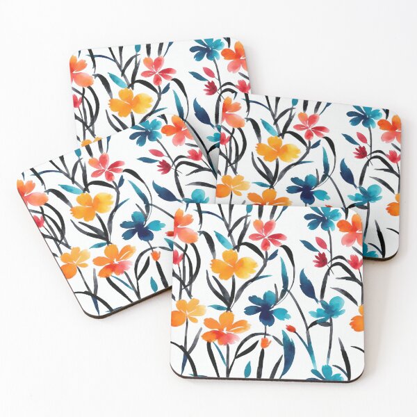 Item preview, Colorful stylish minimalist abstract flowers water color designed and sold by yeekazar.