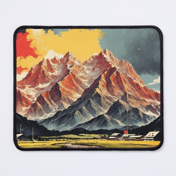 Item preview, Zugspitze Massif Germany Starry Night Vintage Travel Poster designed and sold by TravelersGems.