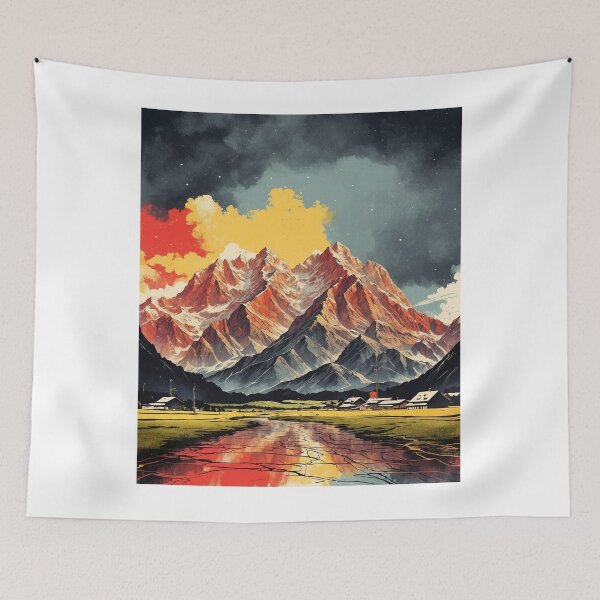 Item preview, Zugspitze Massif Germany Starry Night Vintage Travel Poster Art designed and sold by TravelersGems.