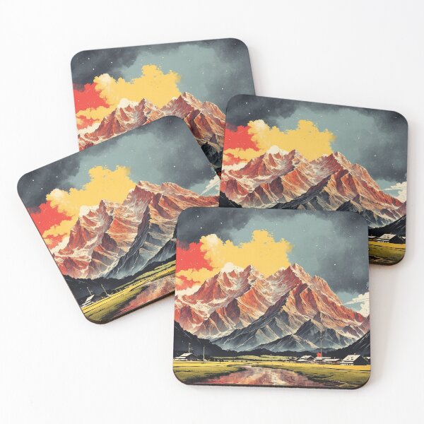 Item preview, Zugspitze Massif Germany Starry Night Vintage Travel Poster Art designed and sold by TravelersGems.