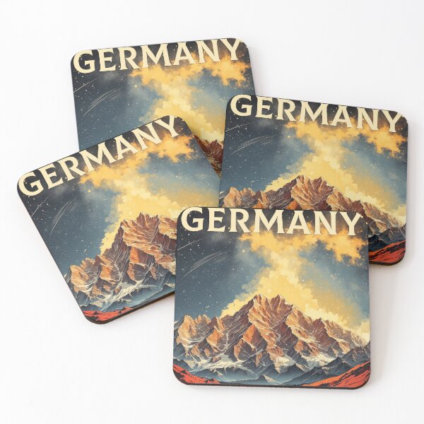 Item preview, Zugspitze Germany Starry Night Vintage Travel Poster Art designed and sold by TravelersGems.