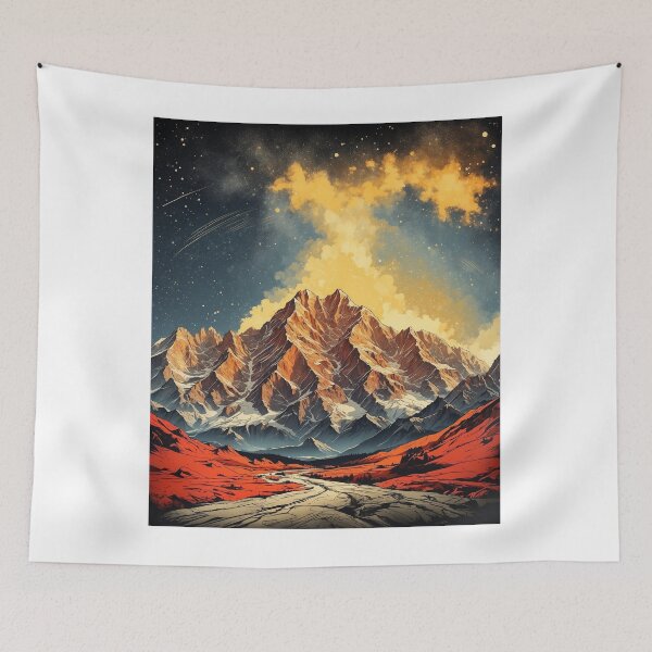 Item preview, Zugspitze Germany Starry Night Vintage Travel Poster designed and sold by TravelersGems.