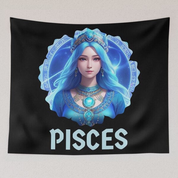 Item preview, Pisces Zodiac Goddess Anime Girl designed and sold by Hellofriendco.
