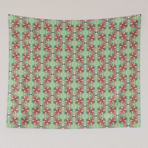 Item preview, Orange Blossoms on Green Background Seamless Pattern Design, Abstract Designs, Unique Gifts, Digital Art Prints, Trendy Textiles designed and sold by ATSCreationsZA.
