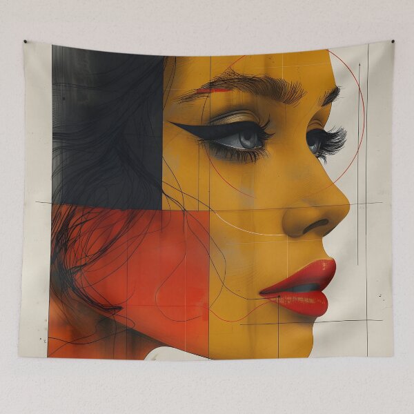 Item preview, Minimalist portrait of a geometric human face designed and sold by dcrc.
