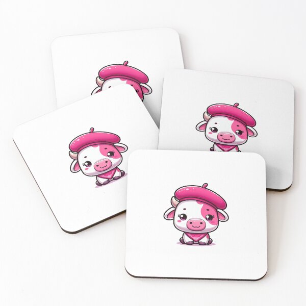 Item preview, Cute Pink Cow Wearing Pink Beret designed and sold by LittleBuddiez.