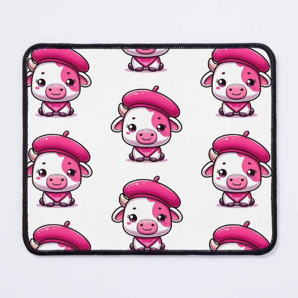 Item preview, Cute Pink Cow Wearing Pink Beret designed and sold by LittleBuddiez.