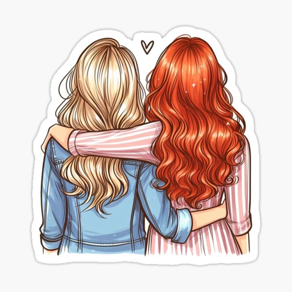 Item preview, Blonde and Red Head - Besties - Best Friends designed and sold by AmberRoseWrites.