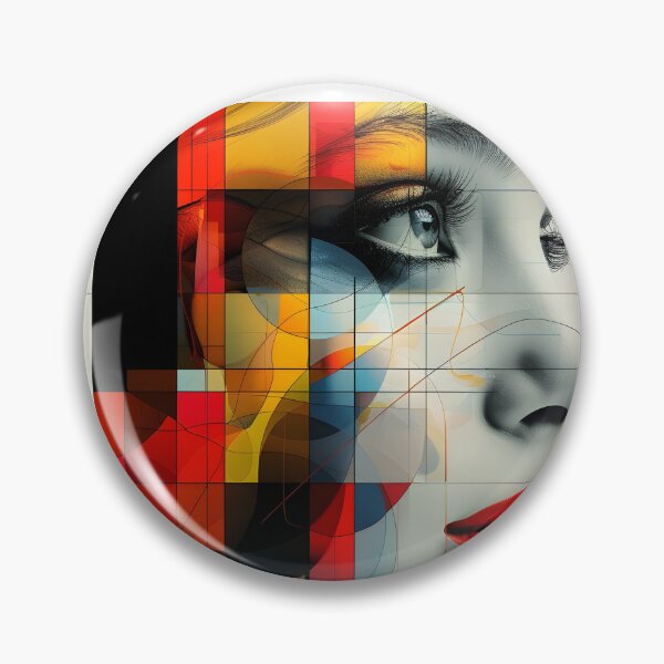 Item preview, Minimalist portrait of a geometric human face designed and sold by dcrc.