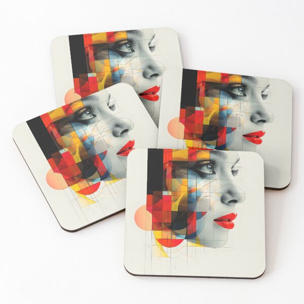 Item preview, Minimalist portrait of a geometric human face designed and sold by dcrc.