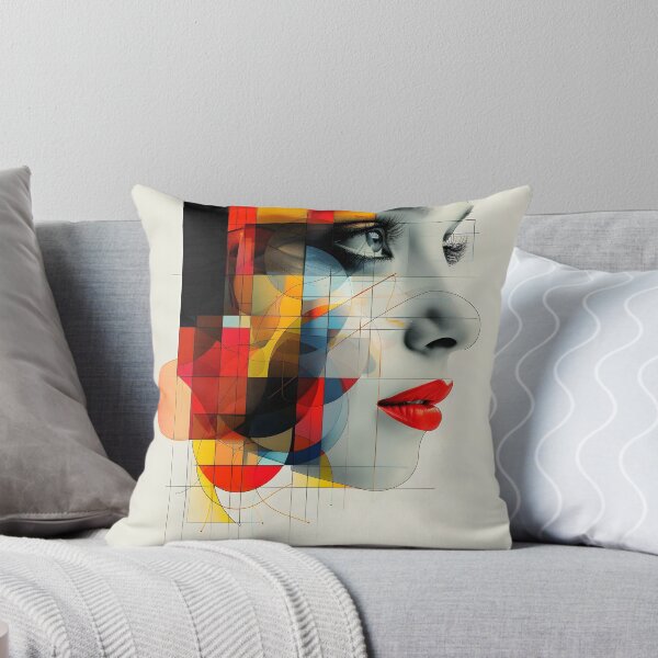 Item preview, Minimalist portrait of a geometric human face designed and sold by dcrc.