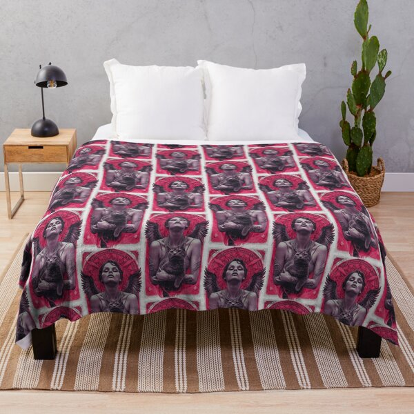 Item preview, "Girl & Cat" | tribal illustration #04 (violet) designed and sold by themidweaver.