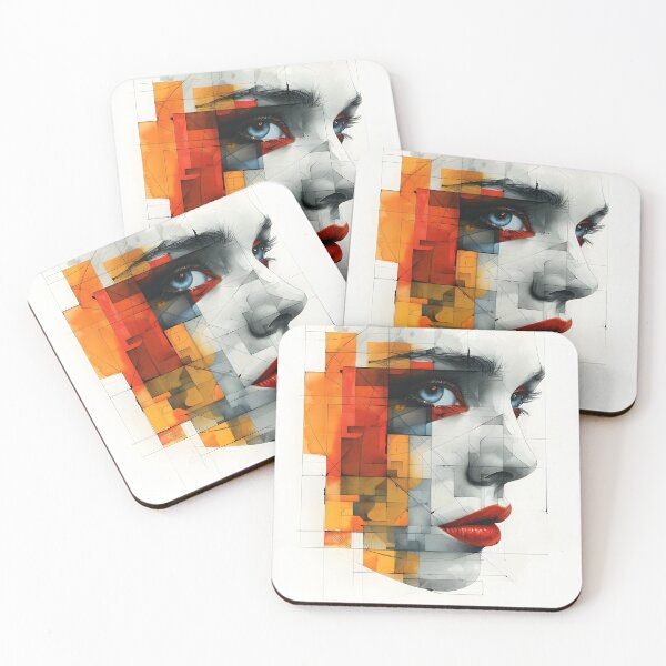 Item preview, minimalist portrait of a geometric human face designed and sold by dcrc.