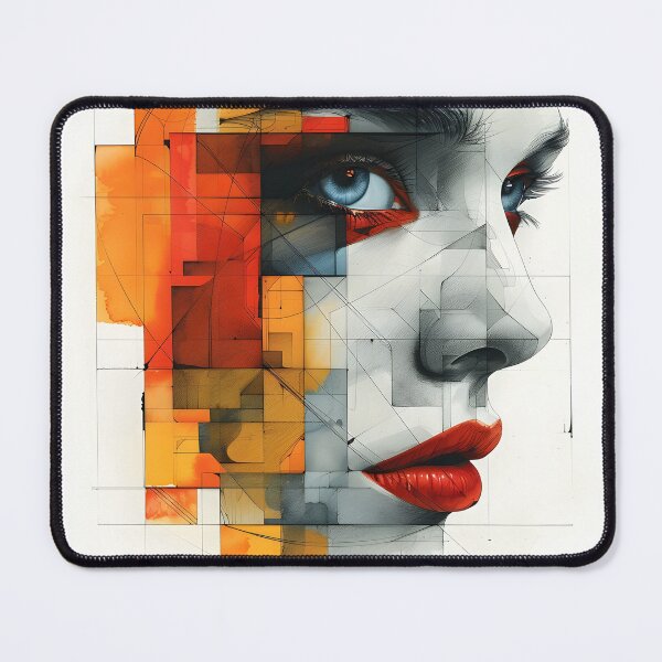 Item preview, minimalist portrait of a geometric human face designed and sold by dcrc.