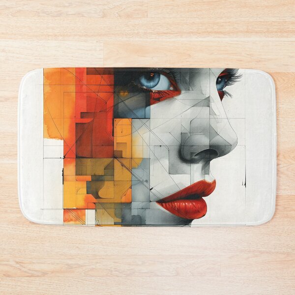 Item preview, minimalist portrait of a geometric human face designed and sold by dcrc.