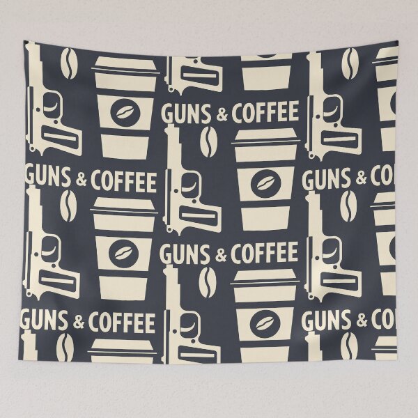Item preview, Guns & Coffee: Balancing Power and Daily Rituals designed and sold by DethLock.