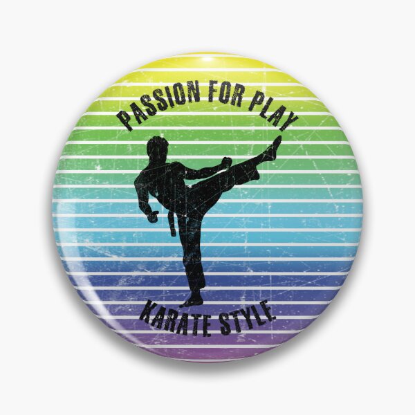 Item preview, Black silhouette of a man practicing karate against the background of rainbow stripes designed and sold by HarridanCreates.