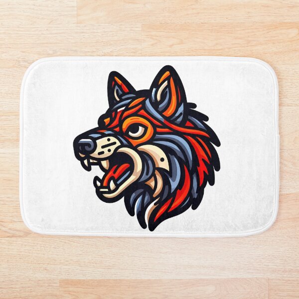 Item preview, Colorful Doodle Style Angry Wolf Face designed and sold by SimpleP.