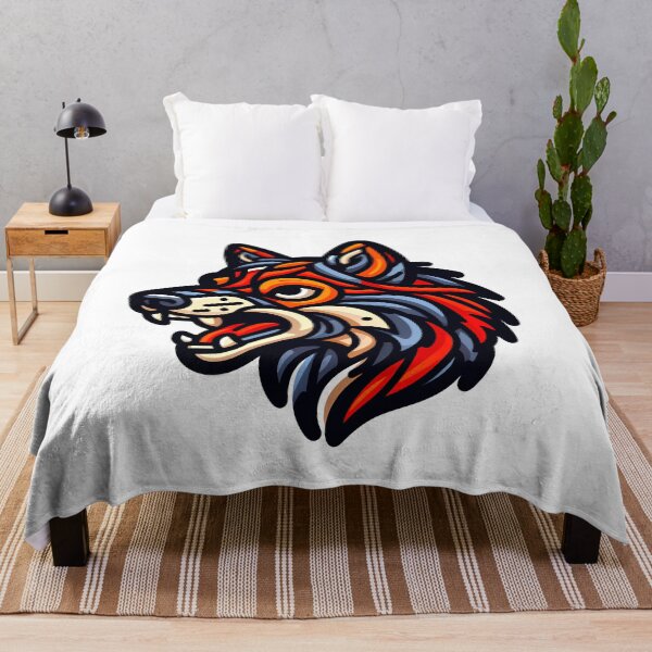 Item preview, Colorful Doodle Style Angry Wolf Face designed and sold by SimpleP.