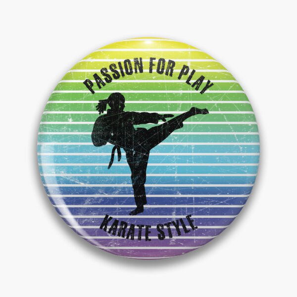 Item preview, Black silhouette of a woman practicing karate against the background of rainbow stripes designed and sold by HarridanCreates.
