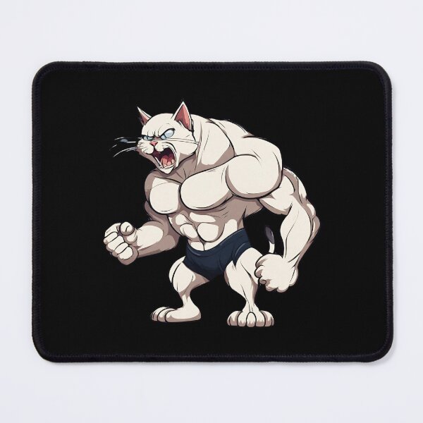 Item preview, Muscular cat cartoon designed and sold by Amzg-Designs.
