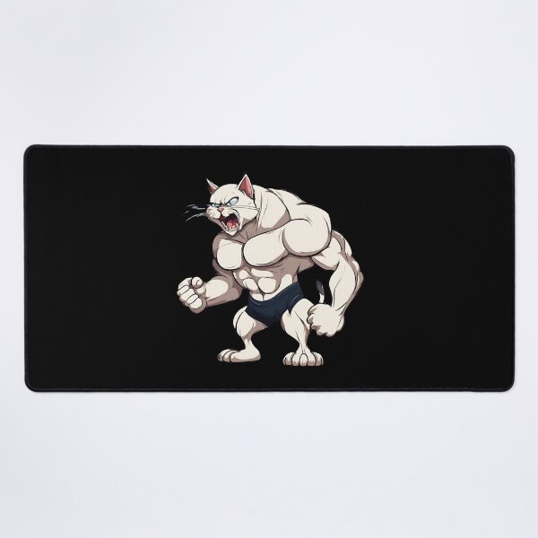 Item preview, Muscular cat cartoon designed and sold by Amzg-Designs.
