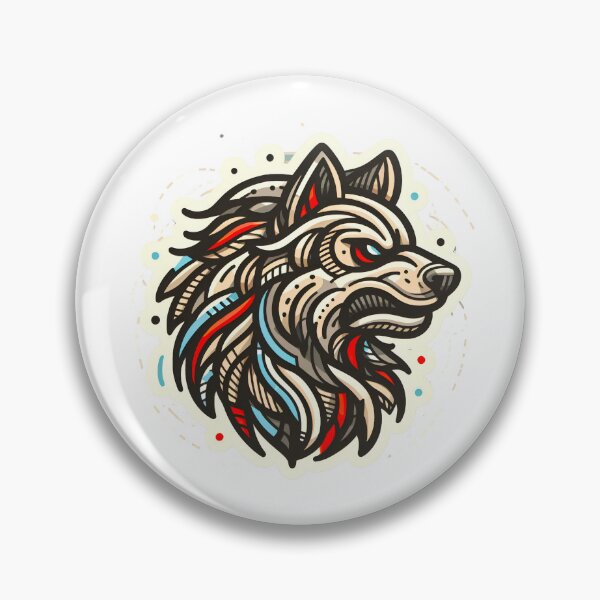 Artikelvorschau, Bunter wütender Wolf-Gesichts-Gekritzel-Stil entworfen und verkauft von SimpleP.