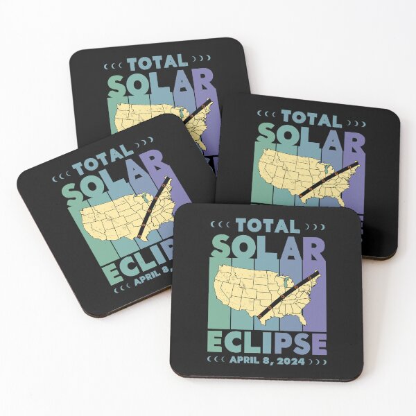 Item preview, Total Solar Eclipse with MAP- in Green and Blue Hues 2024 April 8 designed and sold by EmeraldeaArt.