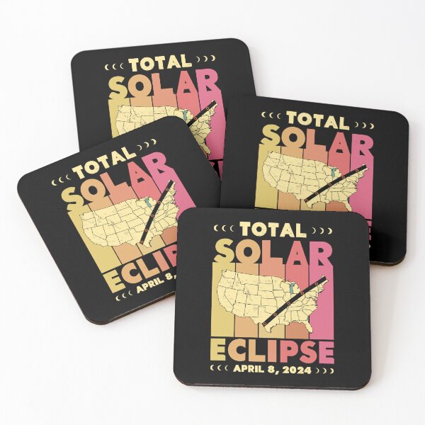 Item preview, Total Solar Eclipse with MAP- in Sun Hues 2024 April 8 designed and sold by EmeraldeaArt.