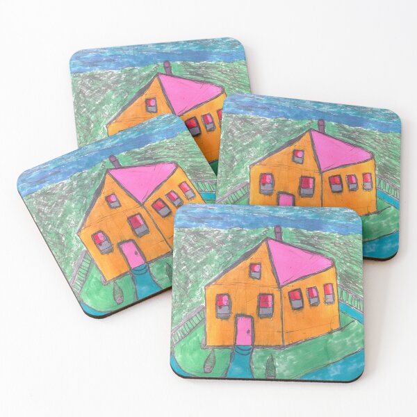 Item preview, Little Orange House Standing Alone On A Island. designed and sold by PodmenikArt.