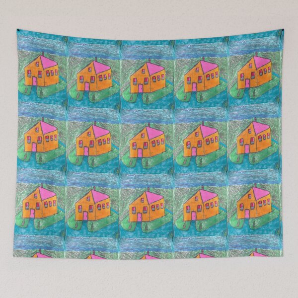 Item preview, Little Orange House Standing Alone On A Island. designed and sold by PodmenikArt.
