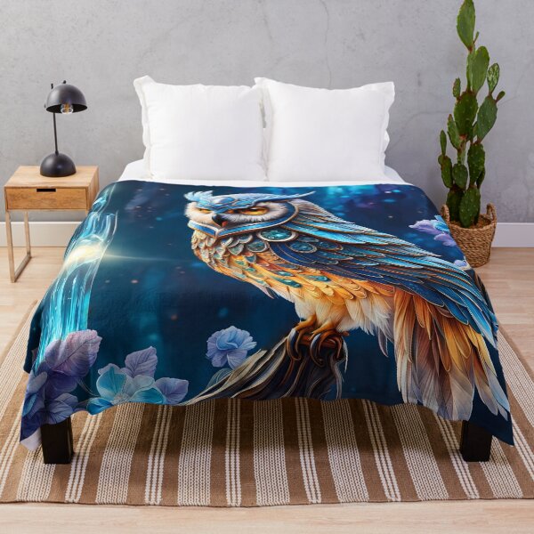 Item preview, Blue Crystal Owl, Ai Generated Art  designed and sold by ACC .