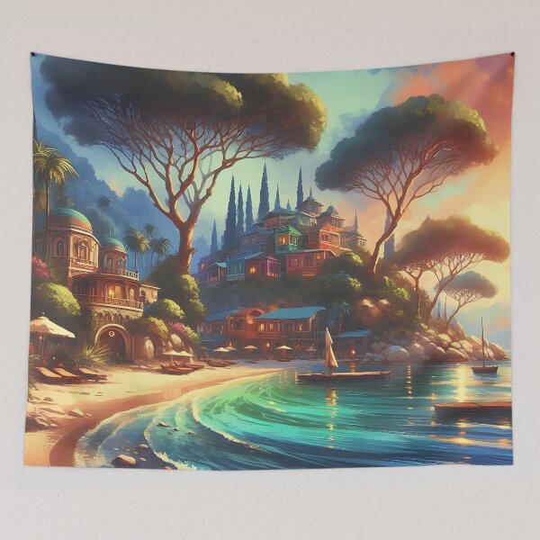 Item preview, Beachside Village designed and sold by RW Art Prints.