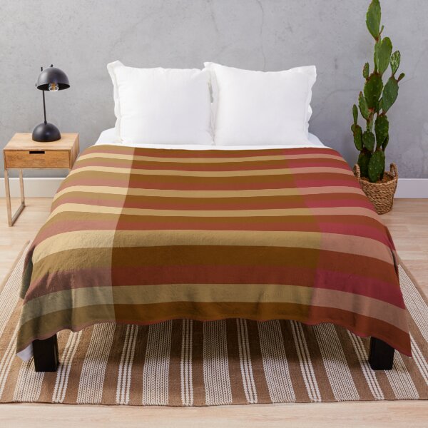 Item preview, Horizontal Line Pattern In Ecru, Ochre Brown and Dusky Pink designed and sold by taiche.