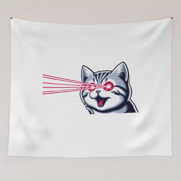 Item preview, Super Laser Eyes Cat designed and sold by PatternInArt.