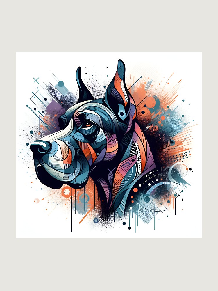 Aperçu 6 sur 6. Sweat à capuche oversize premium avec l'œuvre Street Art Fusion Dog Dad créée et vendue par PawspectCreate.