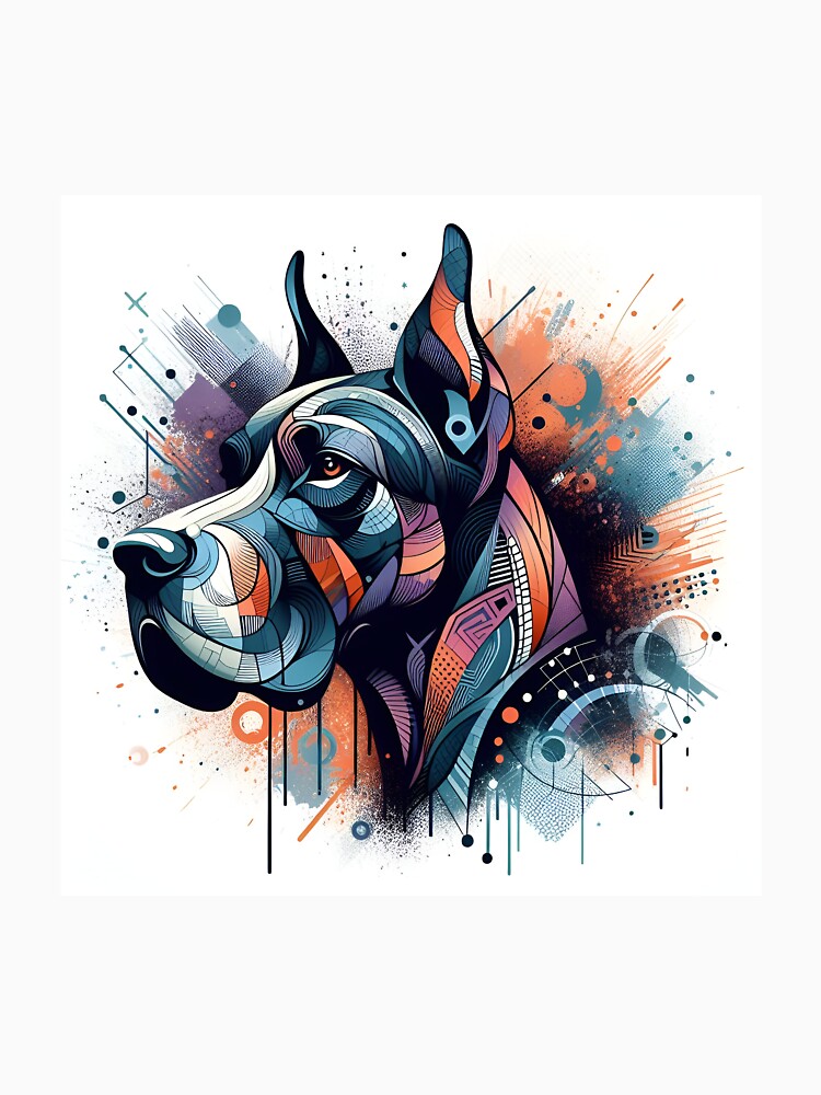 Aperçu 6 sur 6. Sweat à capuche épais avec l'œuvre Street Art Fusion Dog Dad créée et vendue par PawspectCreate.