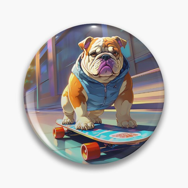 Item preview, Bulldog & Skatboard designed and sold by AmazingBackDrop.