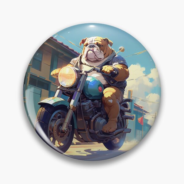 Item preview, Bulldog & Motorcycle designed and sold by AmazingBackDrop.