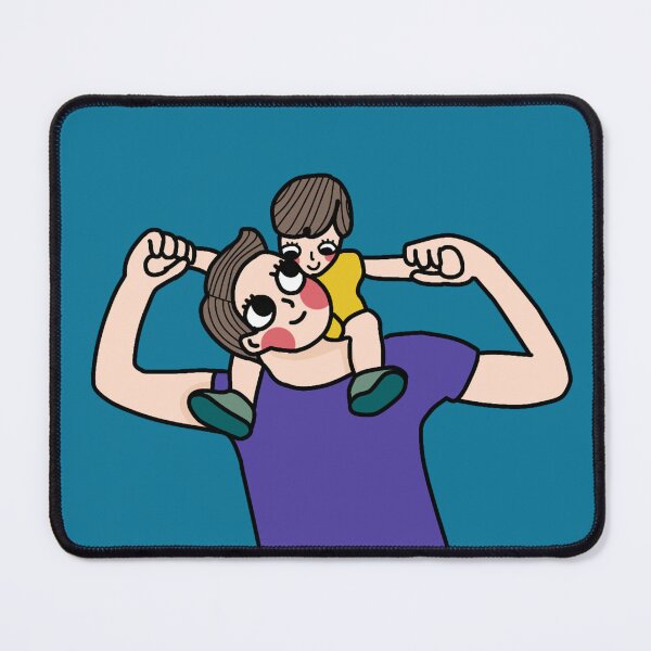 Item preview, Happy father man carrying his little child on neck. designed and sold by olivepine69.