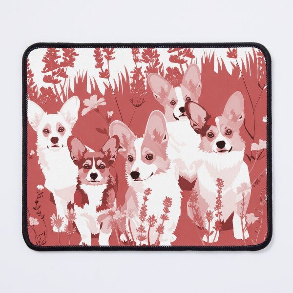 Item preview, Lavender with dogs - Corgis bordeaux designed and sold by FlowersColorful.