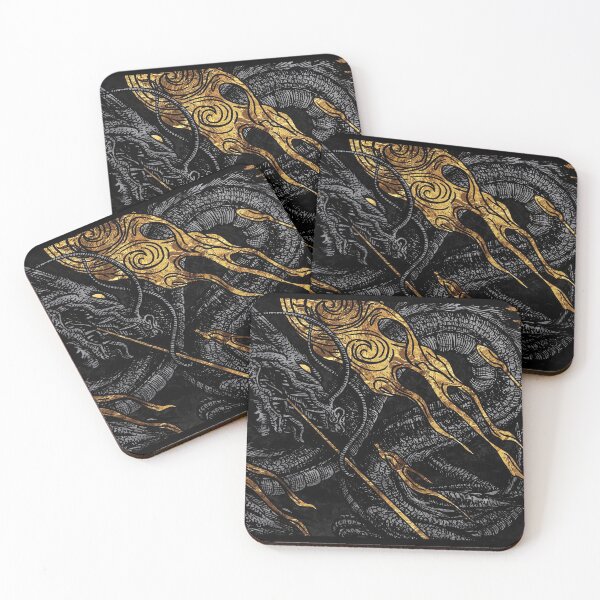 Item preview, Gothic Japanese Dragon Black & Gold designed and sold by momosstyle.