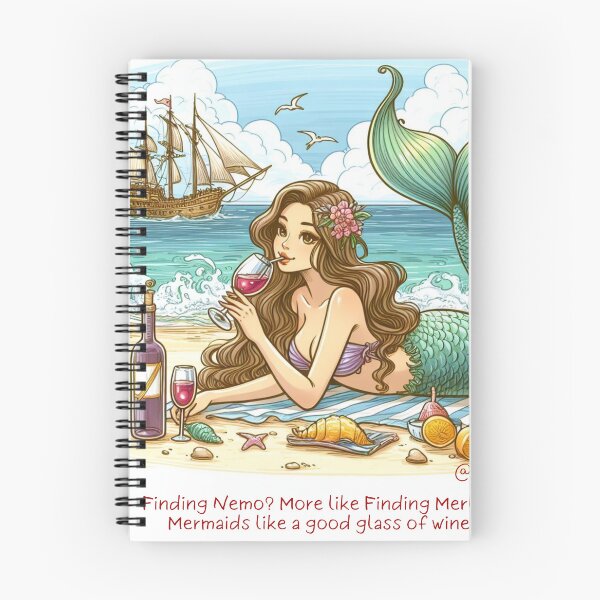 Item preview, Sirena en la playa bebiendo vino designed and sold by mermaidstribe.