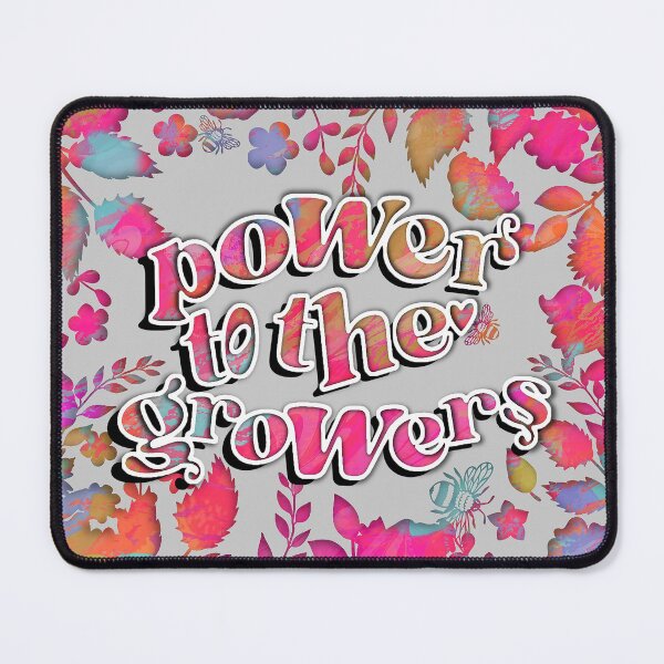 Item preview, Sabrina Farmer Art -  Power to the Growers - Flower Power on gray designed and sold by sabrinart42.