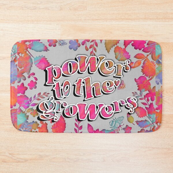 Item preview, Sabrina Farmer Art -  Power to the Growers - Flower Power on gray designed and sold by sabrinart42.